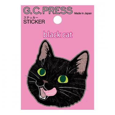 ステッカー 猫顔 黒ネコ