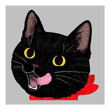ダイカットパッド 猫顔 黒ネコ