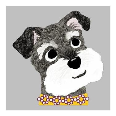 ダイカットパッド 犬顔 シュナウザー