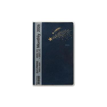 2025年12月始まり手帳 月間 A6 ポケット ハッピーモチーフ 流れ星
