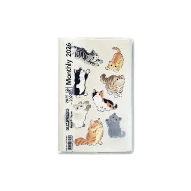 2025年12月始まり手帳 月間 A6 ポケット マイキャット