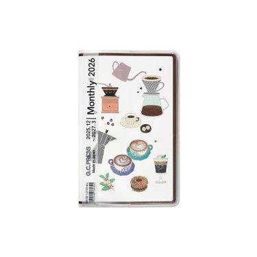 2025年12月始まり手帳 月間 A6 ポケット LIKE IT！ コーヒータイム