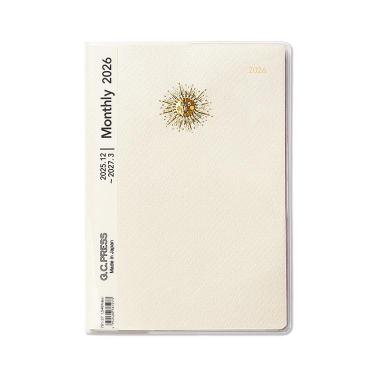 2025年12月始まり手帳 月間 B6 ハッピーモチーフ 太陽