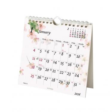 2026年1月始まりカレンダー 卓上・壁掛け ピュアナチュラル