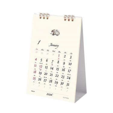 2026年1月始まりカレンダー 卓上 ラッキーシンボル