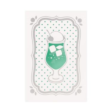 クリームソーダポストカード 喫茶にじいろ堂 フレーム/メロン