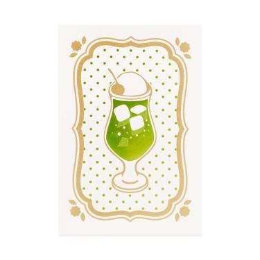 クリームソーダポストカード 喫茶にじいろ堂 フレーム/キウイ