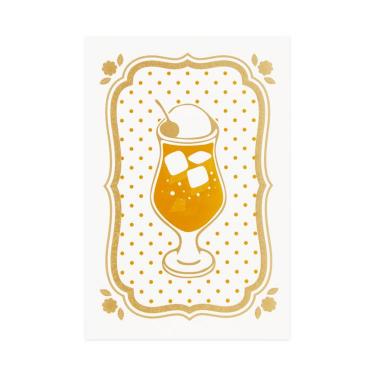 クリームソーダポストカード 喫茶にじいろ堂 フレーム/レモン