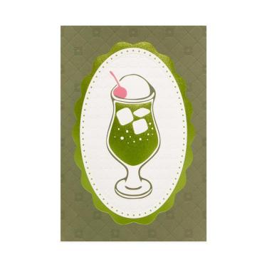 クリームソーダポストカード 喫茶にじいろ堂 キルティング/キウイ