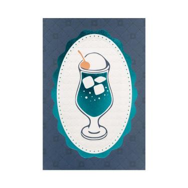 クリームソーダポストカード 喫茶にじいろ堂 キルティング/ブルーハワイ