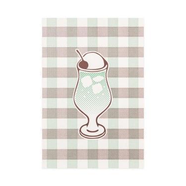 クリームソーダポストカード 喫茶にじいろ堂 ギンガムチェック/メロン