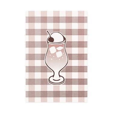 クリームソーダポストカード 喫茶にじいろ堂 ギンガムチェック/ストロベリー