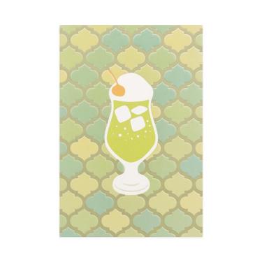 クリームソーダポストカード 喫茶にじいろ堂 タイル/キウイ