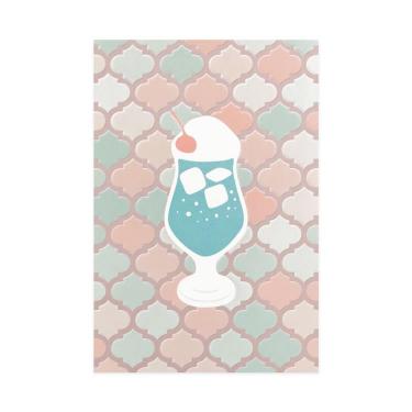 クリームソーダポストカード 喫茶にじいろ堂 タイル/ブルーハワイ