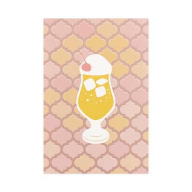 クリームソーダポストカード 喫茶にじいろ堂 タイル/レモン