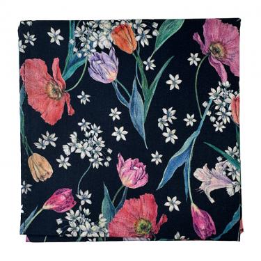ハンカチ スプリング・ブルームス ネイビー フローレットロンドン
