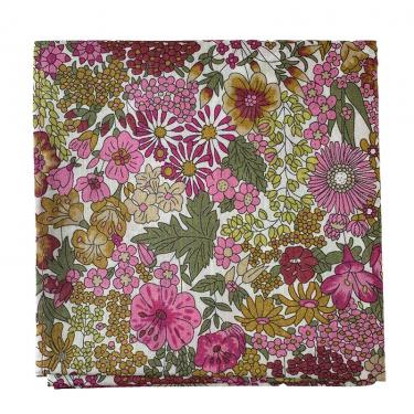 ハンカチ マーガレット・アニー ピンクレッド フローレットロンドン