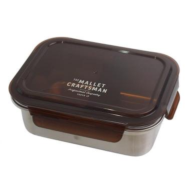 ステンレス4点ロックランチコンテナL 1200ml ブラウン お弁当箱