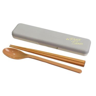 抗菌コンビセット 箸・スプーン各18cm グレー