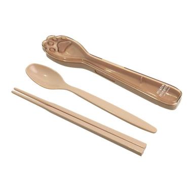 にくきゅうコンビセット 箸・スプーン各18cm ピンク