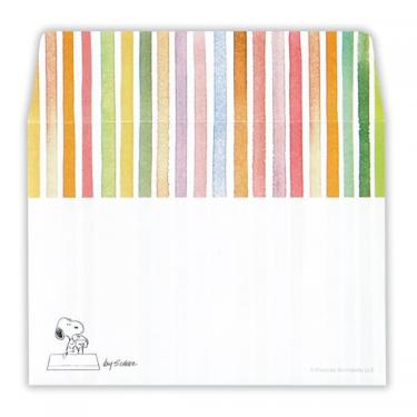 スヌーピー ひとこと封筒 虹ストライプ