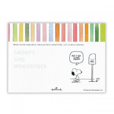 スヌーピー ひとこと箋 虹ストライプ