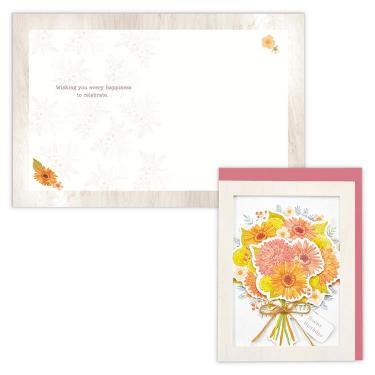 バースデーカード フラワーアレンジ ポットマム・ガーベラ