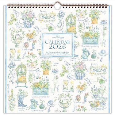 2026年1月始まりカレンダー 壁掛け リング 大 ハーブカタログ