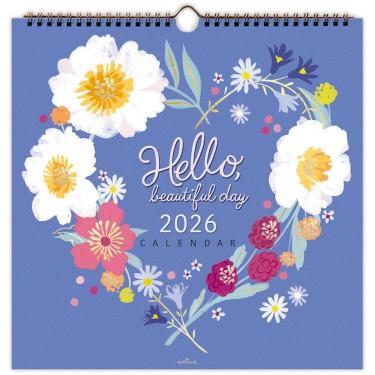 2026年1月始まりカレンダー 壁掛け リング 大 フラワーアート