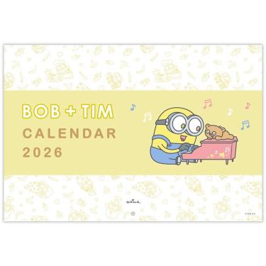 2026年1月始まりカレンダー 壁掛け 二つ折り 大 ミニオンズ ボブ&ティム