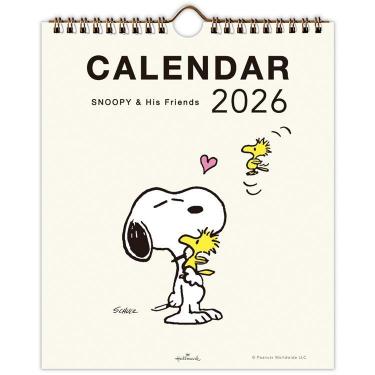 2026年1月始まりカレンダー 壁掛け リング 小 縦型 スヌーピー