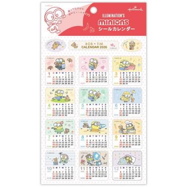 2026年1月始まり シールカレンダー スクエア ミニオンズ ボブ&ティム