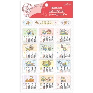 2027年1月始まりシールカレンダー スクエア ミニオンズ ボブ&ティム