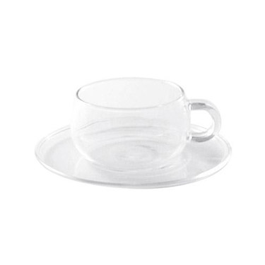 UNITEA 耐熱ガラス カップ&ソーサー 230ml: ホーム＆キッチン