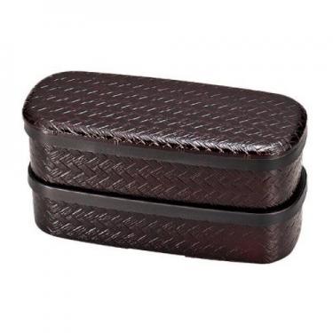 あじろ2段弁当 290/290ml 溜 お弁当箱