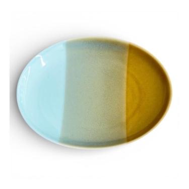 Duo Doux 20 楕円浅皿 ブルー/ブラウン