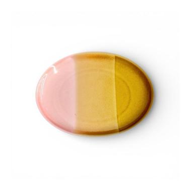 Duo Doux 15 楕円浅皿 ピンク/ブラウン