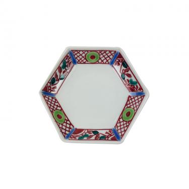 六角小皿 赤ゴス