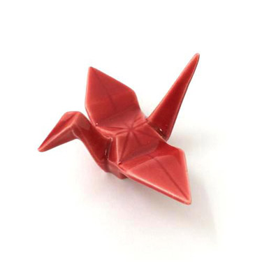 折り鶴箸置 赤