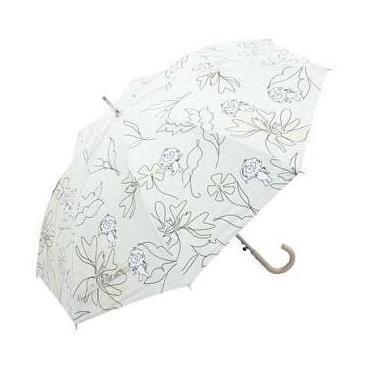 長傘 晴雨兼用 ミャクミャク 線書き ベージュ