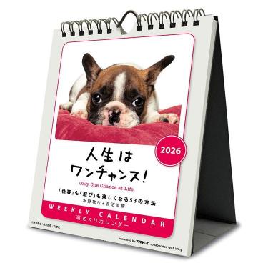 2026年1月始まり 卓上・壁掛け 週めくりカレンダー 人生はワンチャンス