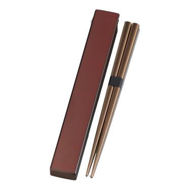 日本伝統色 箸箱・抗菌箸セット 18cm 古代朱