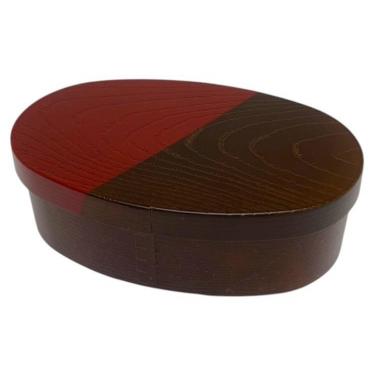 抗菌 漆塗分け小判弁当 475ml 古代朱 お弁当箱