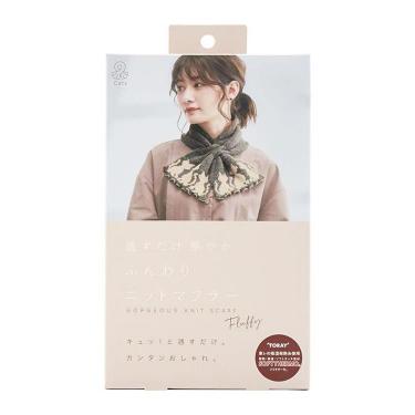 通すだけ華やかふんわりニットマフラー ネコ