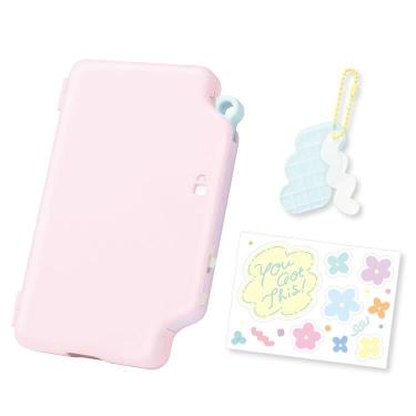 専用！月夜のコロコロスタンド/透明×ピンクガラスケース/水色リボン◇ケース デジトックス ブロックケース ソルレ ピンク(ピンク