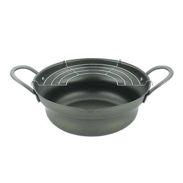 広口揚げ鍋 アミ付 22cm