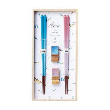 capi 箸置付ギフトセット ブルーハート