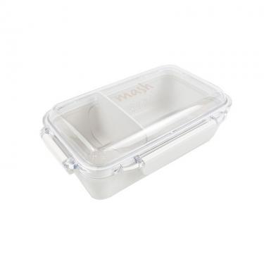 1段ランチBOX 500ml ホワイト お弁当箱(ホワイト 500ml): ホーム