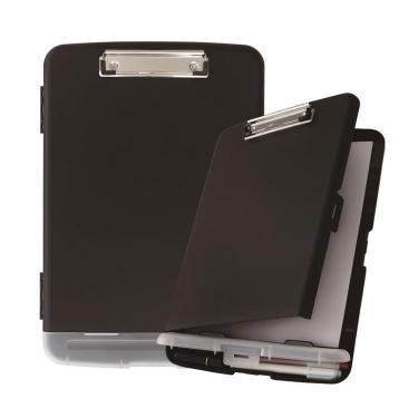 収納付きクリップボードケース A4 ブラック