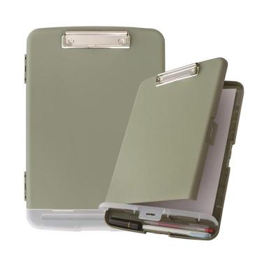 収納付きクリップボードケース A4 カーキ
